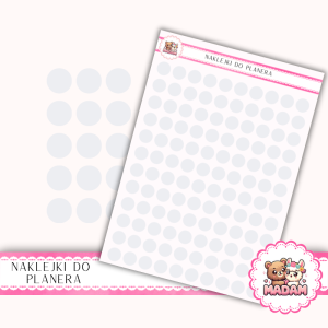 Naklejki kółka 10 mm Szary Taupe 13×18 - ozdobne kropki do planera, bullet journal, scrapbookingu - MaDam Creative