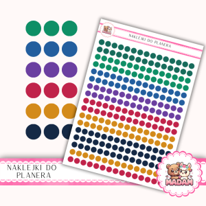 Naklejki kółka 6 mm MIX Jewel Studio 13×18 - eleganckie klejnotowe kropki do planera - MaDam Creative