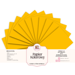 Papier Ksero Kolorowy Żółty miodowy A5 80g 100 arkuszy, MaDam Creative