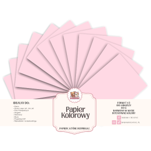 Papier Ksero Kolorowy Jasny róż cukierkowy A5 80g 100 arkuszy, MaDam Creative