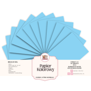 Papier Ksero Kolorowy Błękit nieba A4 80g 50 arkuszy, MaDam Creative