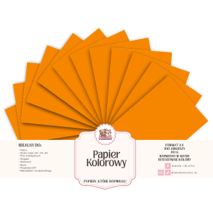 Papier Ksero Kolorowy Pomarańczowy intensywny A4 80g 100 arkuszy, MaDam Creative