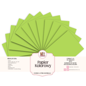 Papier Ksero Kolorowy Zieleń limonkowa A4 80g 50 arkuszy, MaDam Creative