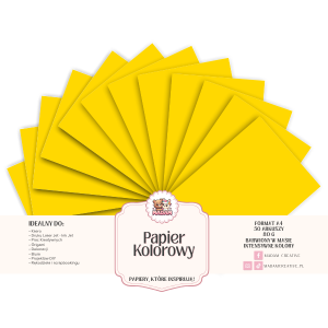 Papier Ksero Kolorowy Żółty kanarkowy A4 80g 50 arkuszy, MaDam Creative