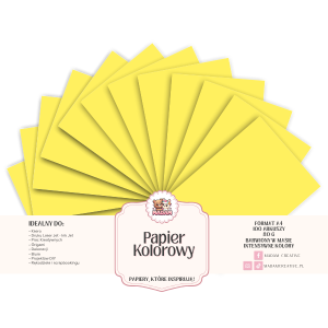 Papier Ksero Kolorowy Żółty pastelowy A4 80g 100 arkuszy, MaDam Creative