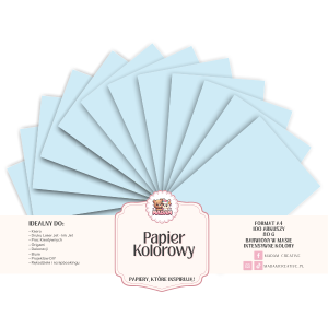 Papier Ksero Kolorowy Błękit porcelanowy A4 80g 100 arkuszy, MaDam Creative