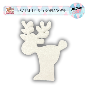 Baza styropianowa Renifer 15 cm Boże Narodzenie wzór3, MaDam Creative