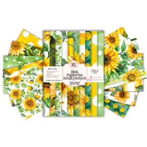 Blok Papierów Kreatywnych Akwarelowe Słoneczniki - do Scrapbookingu i Journalingu MaDam Creative