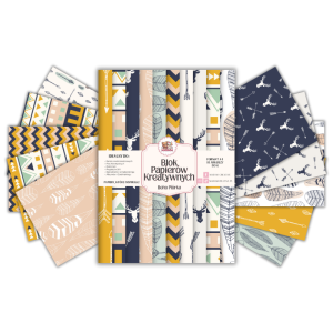 Blok Papierów Kreatywnych Boho Piórka- do Scrapbookingu i Journalingu MaDam Creative