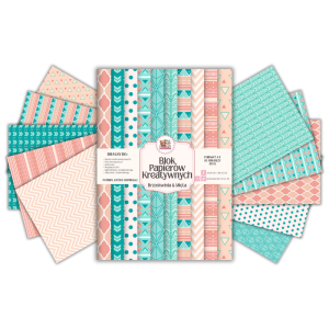 Blok Papierów Kreatywnych Brzoskwinia & Mięta - do Scrapbookingu i Journalingu MaDam Creative