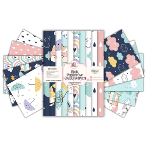 Blok Papierów Kreatywnych Kawaii Kotki w Deszczu - do Scrapbookingu i Journalingu MaDam Creative
