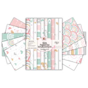 Blok Papierów Kreatywnych Pastelowe Tęcze Love - do Scrapbookingu i Journalingu MaDam Creative