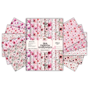 Blok Papierów Kreatywnych Różowe Kwiaty 2 - do Scrapbookingu i Journalingu MaDam Creative