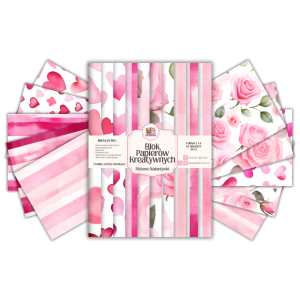 Blok Papierów Kreatywnych Różowe Walentynki - do Scrapbookingu i Journalingu MaDam Creative