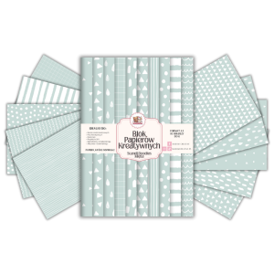 Blok Papierów Kreatywnych Scandi Doodles Mięta - do Scrapbookingu i Journalingu MaDam Creative