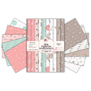 Blok Papierów Kreatywnych Tribal Strzały Mięta & Róż - do Scrapbookingu i Journalingu MaDam Creative