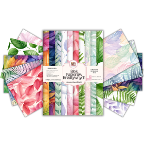 Blok Papierów Kreatywnych Akwarelowe Liście - do Scrapbookingu i Journalingu MaDam Creative