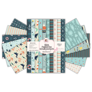 Blok Papierów Kreatywnych Marynistyczny 4 - do Scrapbookingu i Journalingu MaDam Creative