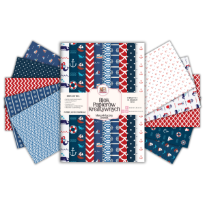 Blok Papierów Kreatywnych Marynistyczny Granat - do Scrapbookingu i Journalingu MaDam Creative