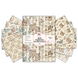Blok Papierów Kreatywnych Miś - do Scrapbookingu i Journalingu MaDam Creative