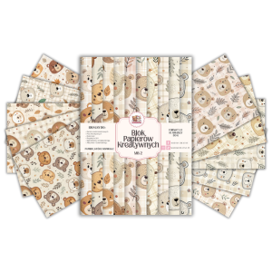 Blok Papierów Kreatywnych Miś 2 - do Scrapbookingu i Journalingu MaDam Creative