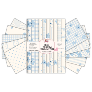 Blok Papierów Kreatywnych Niebieskie Kwiaty - do Scrapbookingu i Journalingu MaDam Creative