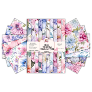 Blok Papierów Kreatywnych Pastelowe Akwarelowe Kwiaty 2 - do Scrapbookingu i Journalingu MaDam Creative