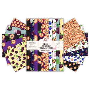 Blok Papierów Kreatywnych Śliwkowe Owoce - do Scrapbookingu i Journalingu MaDam Creative