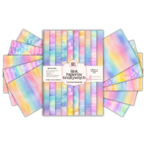 Blok Papierów Kreatywnych Tęczowa Akwarela - do Scrapbookingu i Journalingu MaDam Creative