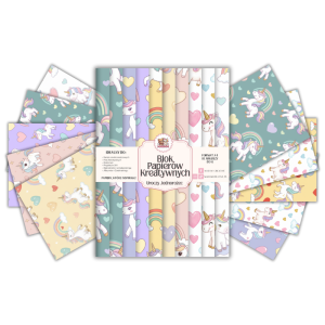 Blok Papierów Kreatywnych Uroczy Jednorożec - do Scrapbookingu i Journalingu MaDam Creative