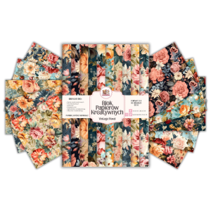 Blok Papierów Kreatywnych Vintage Floral - do Scrapbookingu i Journalingu MaDam Creative