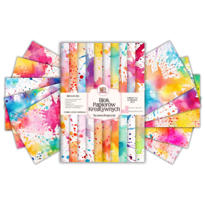 Blok Papierów Kreatywnych Tęczowe Rozpryski - do Scrapbookingu i Journalingu MaDam Creative