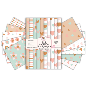 Blok Papierów Kreatywnych Boho Loving Hearts - do Scrapbookingu i Journalingu MaDam Creative