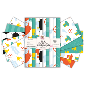 Blok Papierów Kreatywnych Miętowo-Pomarańczowa Piłka Nożna - do Scrapbookingu i Journalingu MaDam Creative