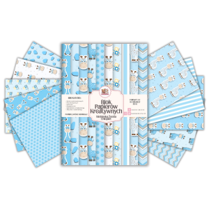 Blok Papierów Kreatywnych Niebieska Żyrafa Chłopiec - do Scrapbookingu i Journalingu MaDam Creative