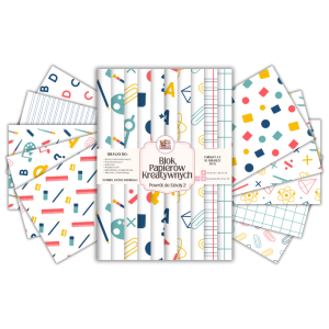 Blok Papierów Kreatywnych Powrót do Szkoły 2 - do Scrapbookingu i Journalingu MaDam Creative