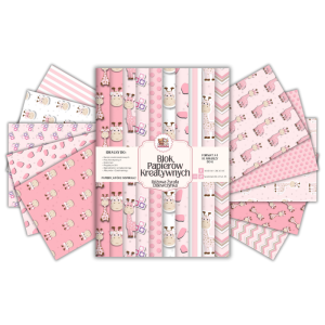 Blok Papierów Kreatywnych Różowa Żyrafa Dziewczynka - do Scrapbookingu i Journalingu MaDam Creative