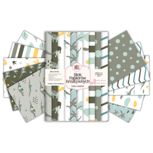 Blok Papierów Kreatywnych Szary Jurassic - do Scrapbookingu i Journalingu MaDam Creative