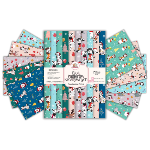 Blok Papierów Kreatywnych Świąteczna Zebra - do Scrapbookingu i Journalingu MaDam Creative