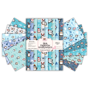 Blok Papierów Kreatywnych Świąteczny Pingwin - do Scrapbookingu i Journalingu MaDam Creative