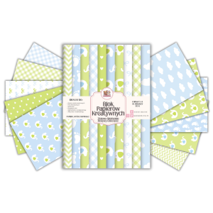 Blok Papierów Kreatywnych Baby Błękitno-Zielony - do Scrapbookingu i Journalingu MaDam Creative