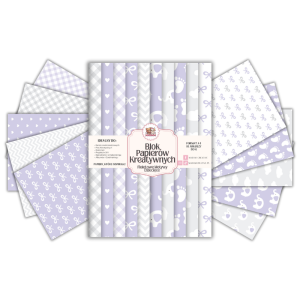 Blok Papierów Kreatywnych Fioletowe Motywy Dziecięce - do Scrapbookingu i Journalingu MaDam Creative