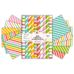 Blok Papierów Kreatywnych Kolorowe Pasy - do Scrapbookingu i Journalingu MaDam Creative (2)