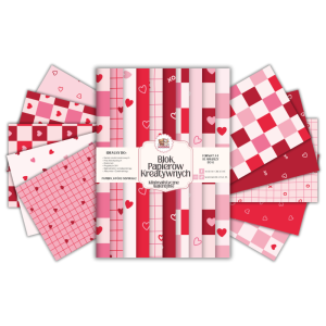 Blok Papierów Kreatywnych Minimalistyczne Walentynki - do Scrapbookingu i Journalingu MaDam Creative