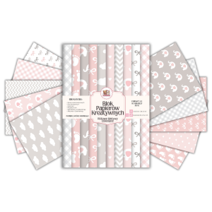 Blok Papierów Kreatywnych Różowe Motywy Dziecięce - do Scrapbookingu i Journalingu MaDam Creative