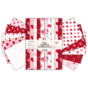 Blok Papierów Kreatywnych Różowo-Czerwone Walentynki - do Scrapbookingu i Journalingu MaDam Creative