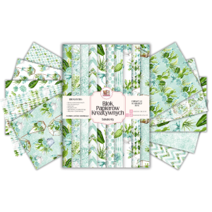 Blok Papierów Kreatywnych Sukulenty - do Scrapbookingu i Journalingu MaDam Creative