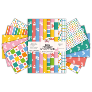 Blok Papierów Kreatywnych Tęczowy Minimalizm - do Scrapbookingu i Journalingu MaDam Creative