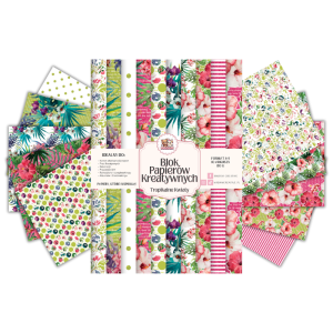 Blok Papierów Kreatywnych Tropikalne Kwiaty - do Scrapbookingu i Journalingu MaDam Creative