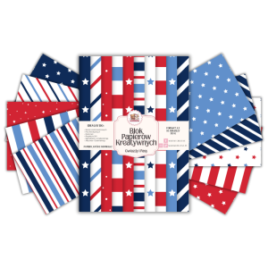 Blok Papierów Kreatywnych Gwiazdy i Pasy - do Scrapbookingu i Journalingu MaDam Creative